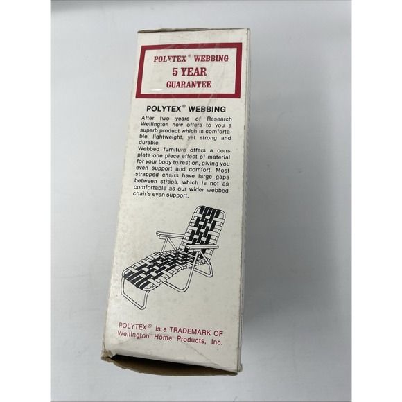 Wellington Polytex Outdoor Webbing ‎ 88 Ft Long Yellow / White New Old Stock. - Picture 2 of 5